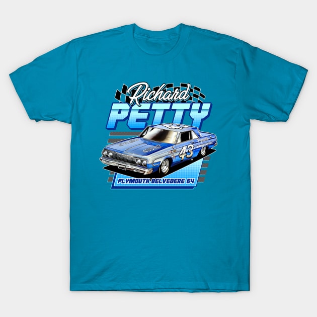 Richard Petty Belvedere Legend 60S Retro T-Shirt by Erianna Bee